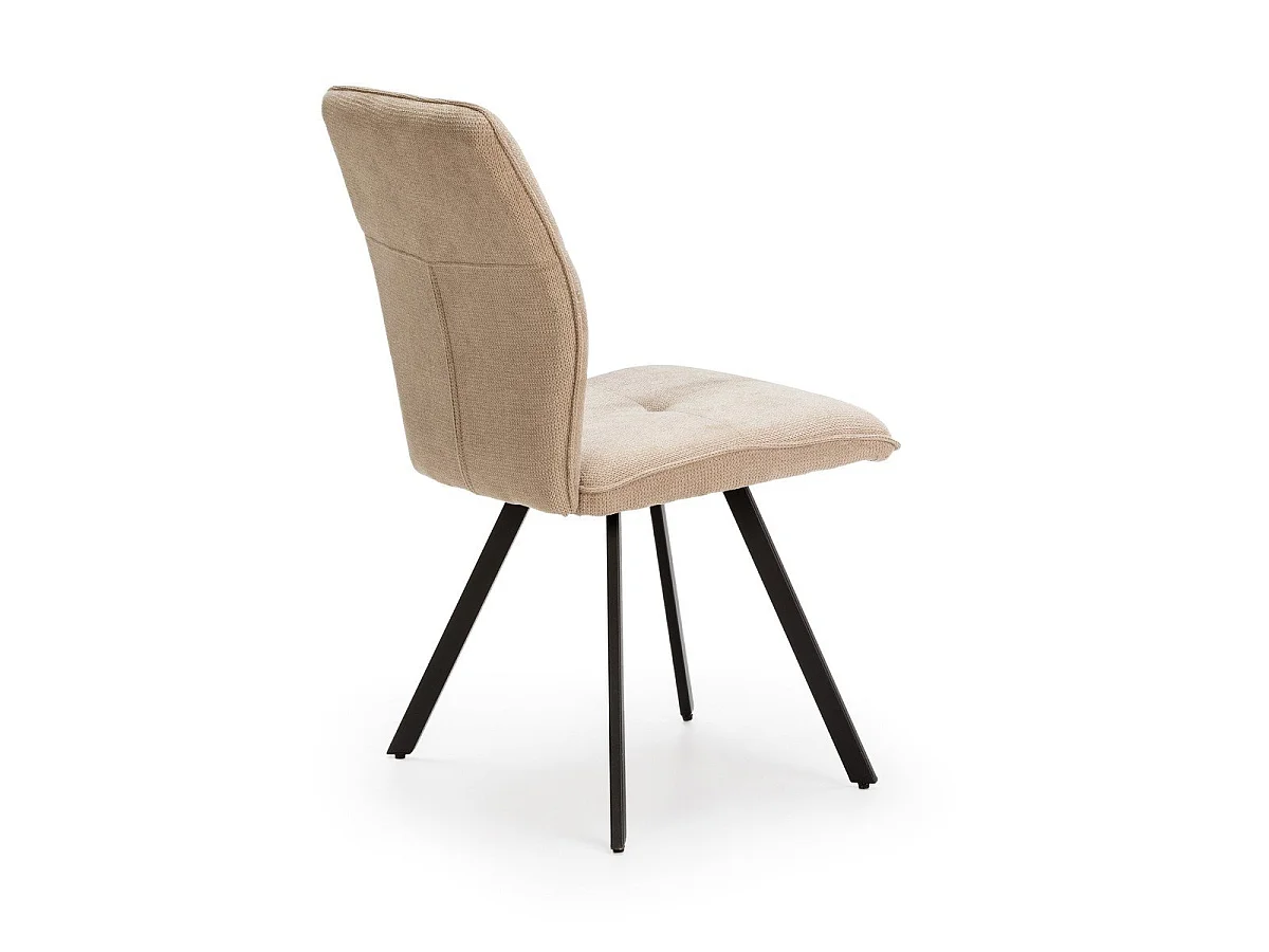 Lot de 4 chaises en tissu avec pieds en métal noir L47 cm - MERY