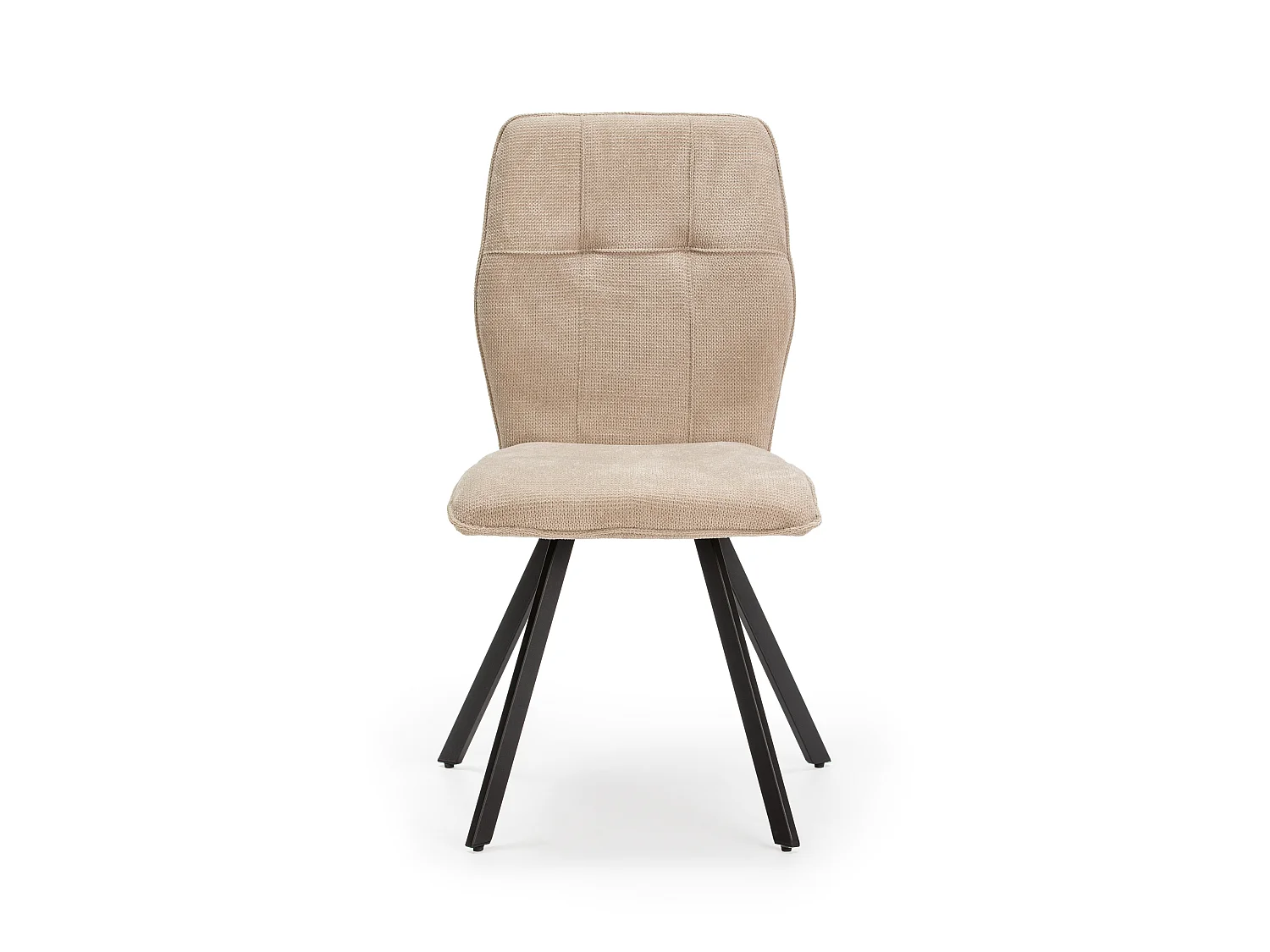 Lot de 4 chaises en tissu avec pieds en métal noir L47 cm - MERY