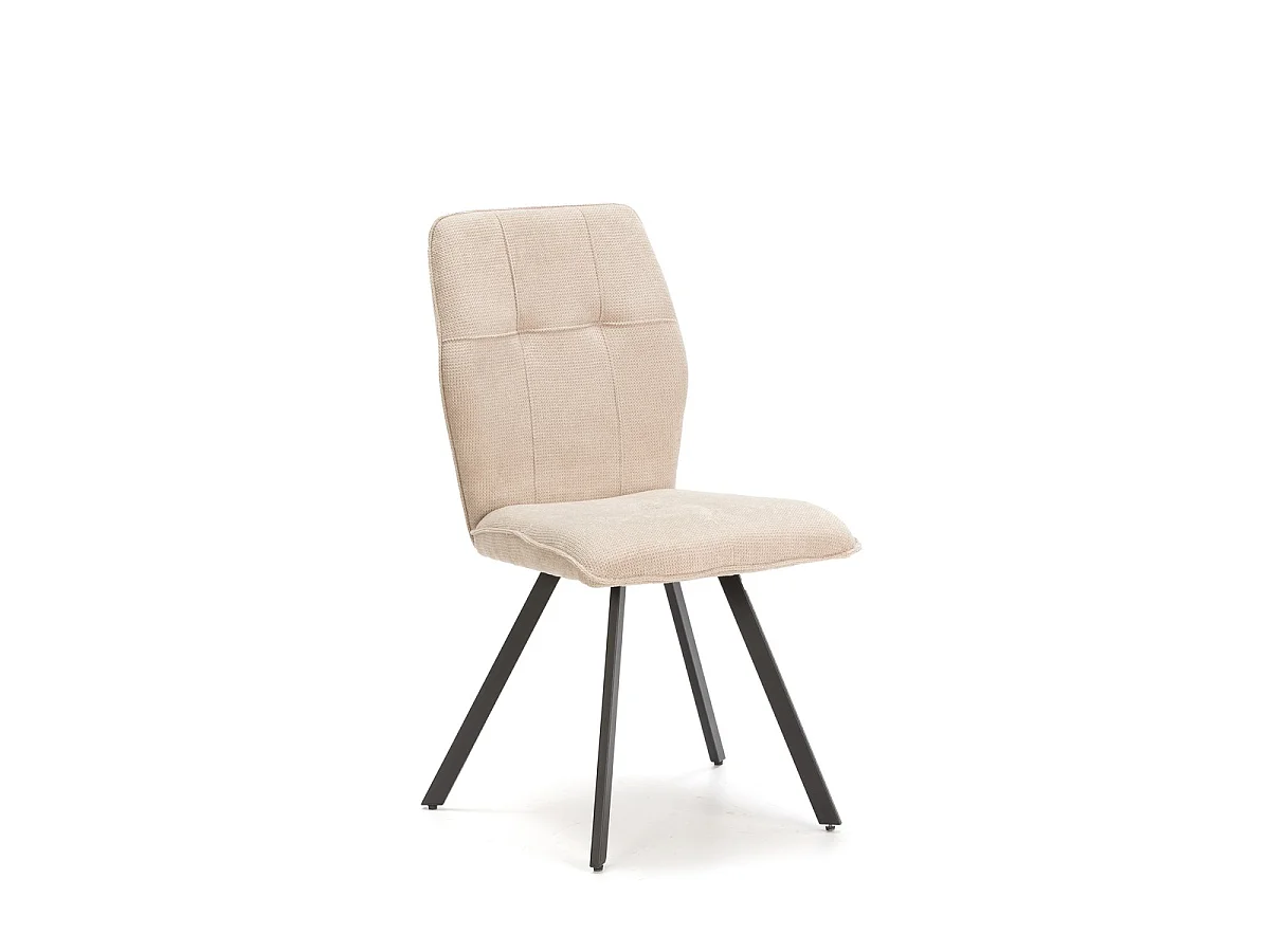 Lot de 4 chaises en tissu avec pieds en métal noir L47 cm - MERY