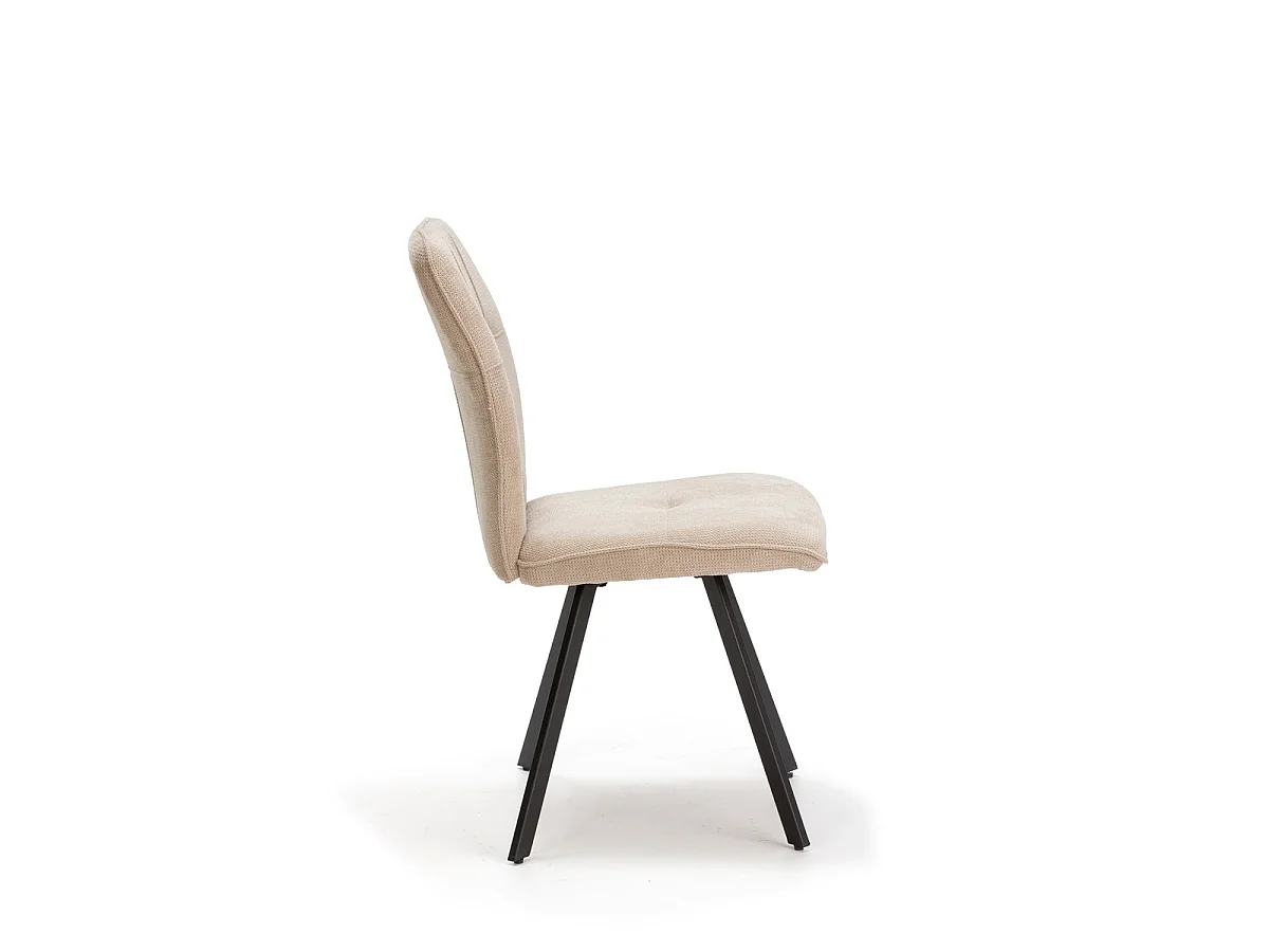 Lot de 4 chaises en tissu avec pieds en métal noir L47 cm - MERY