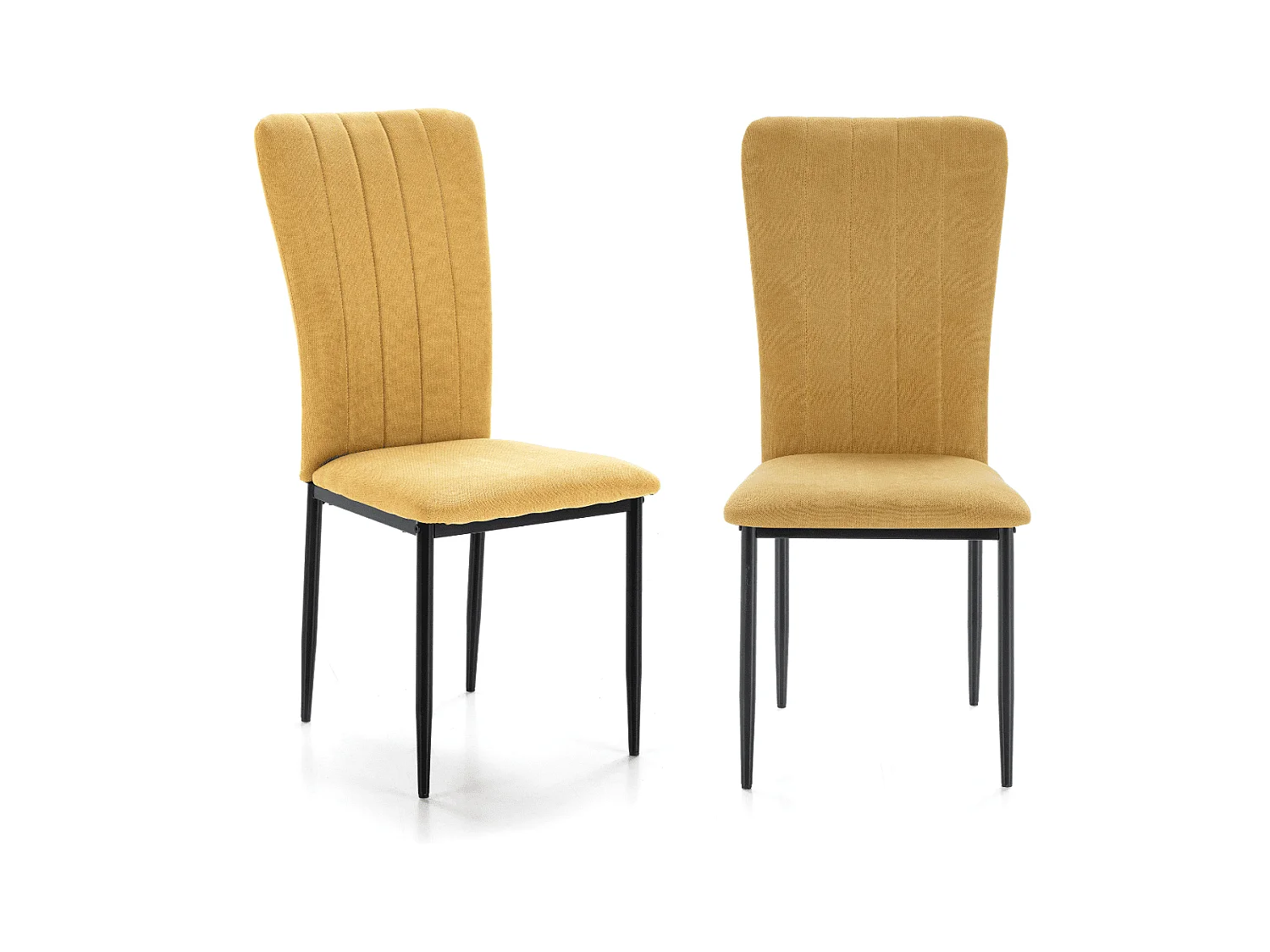 Lot de 4 chaises en tissu avec pieds en métal noir L43 cm - HOLLY