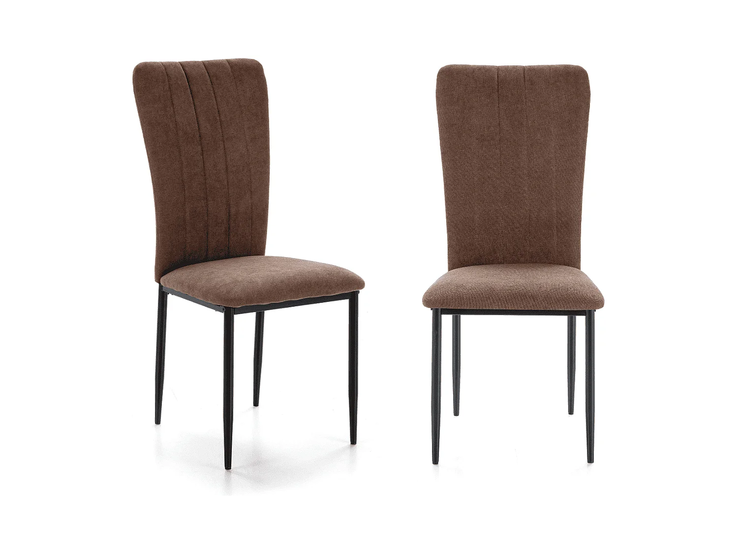 Set aus 4 Stühlen aus Stoff mit schwarzen Metallbeinen L43 cm - HOLLY