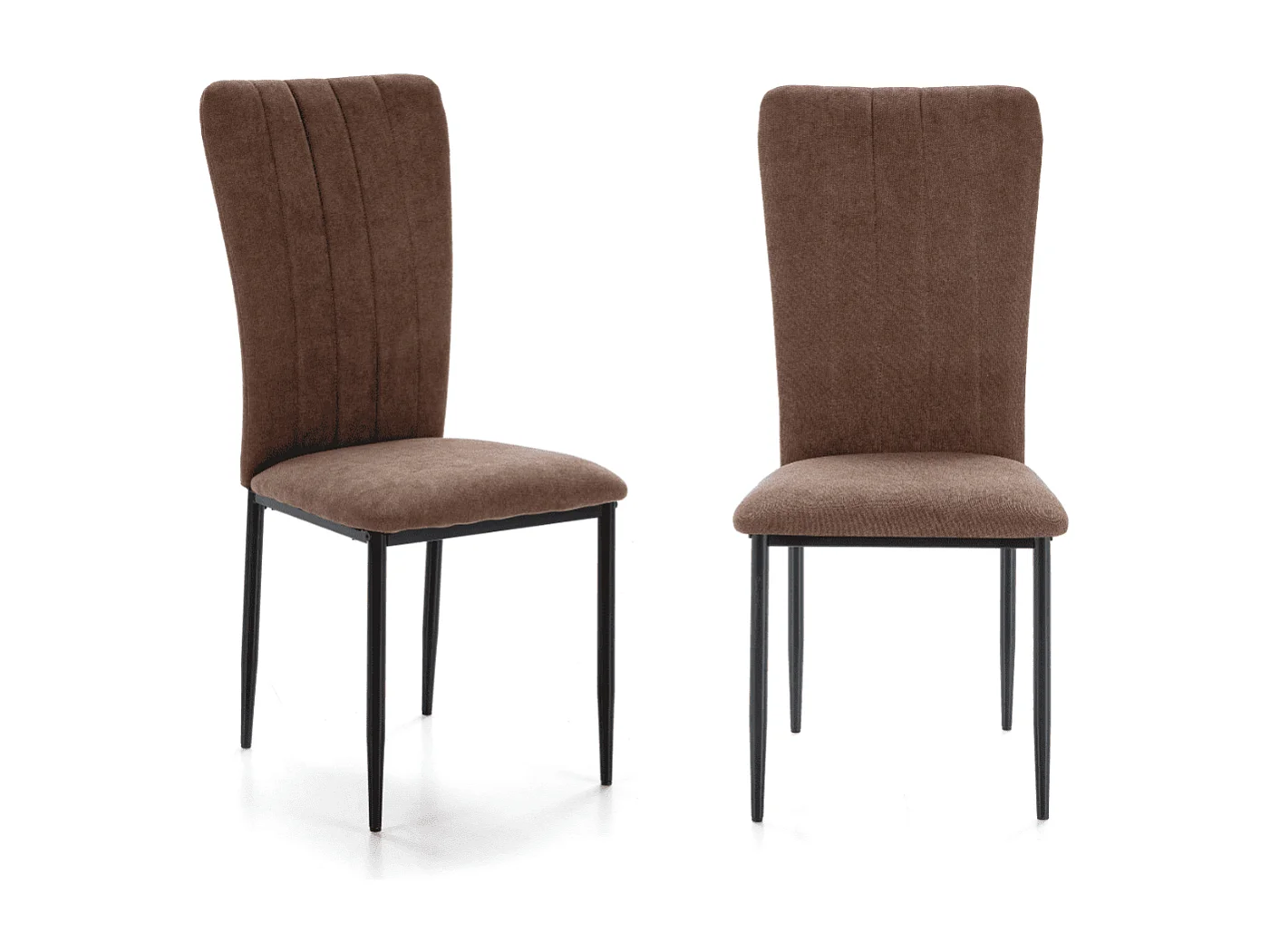 Lot de 4 chaises en tissu avec pieds en métal noir L43 cm - HOLLY