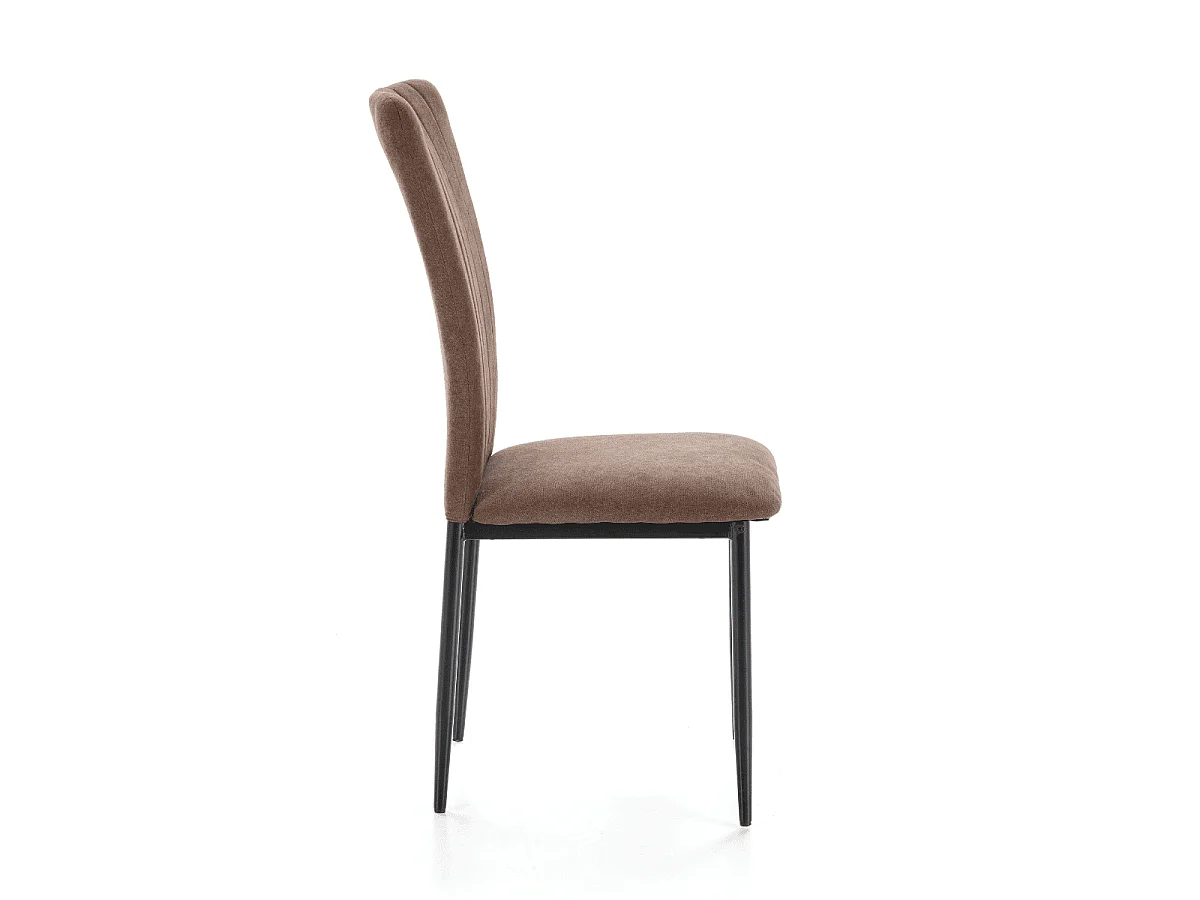 Lot de 4 chaises en tissu avec pieds en métal noir L43 cm - HOLLY