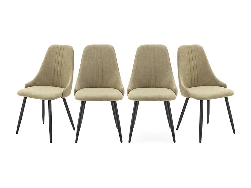 Lot de 4 chaises en tissu avec pieds en métal noir L50 cm MANI