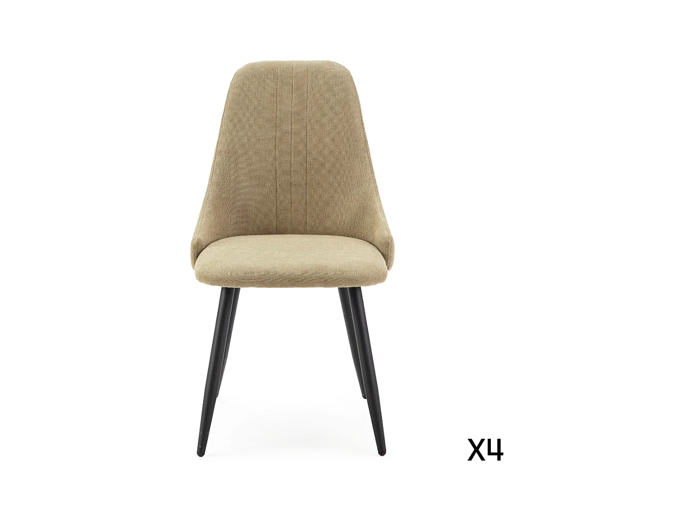 Lot de 4 chaises en tissu avec pieds en métal noir L50 cm - MANI