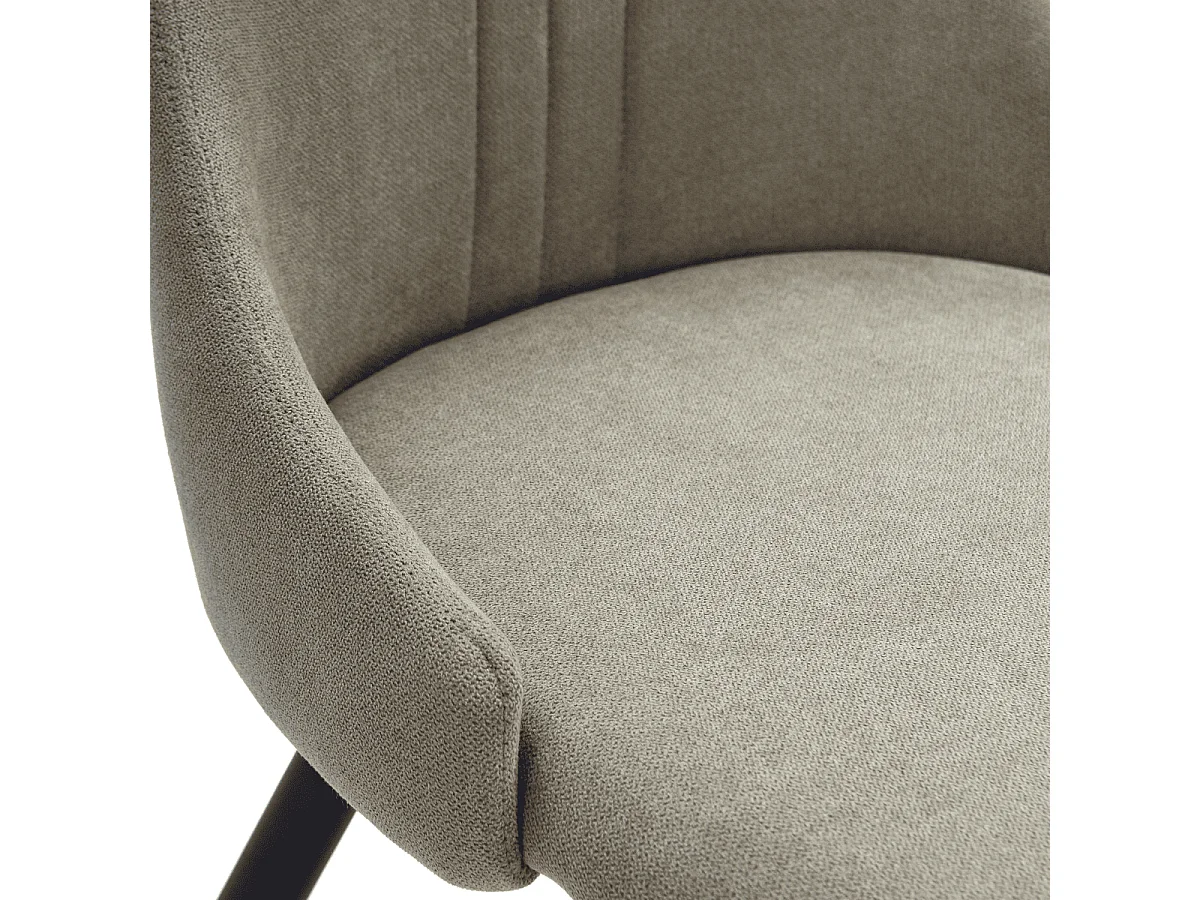 Lot de 4 chaises en tissu avec pieds en métal noir L50 cm MANI