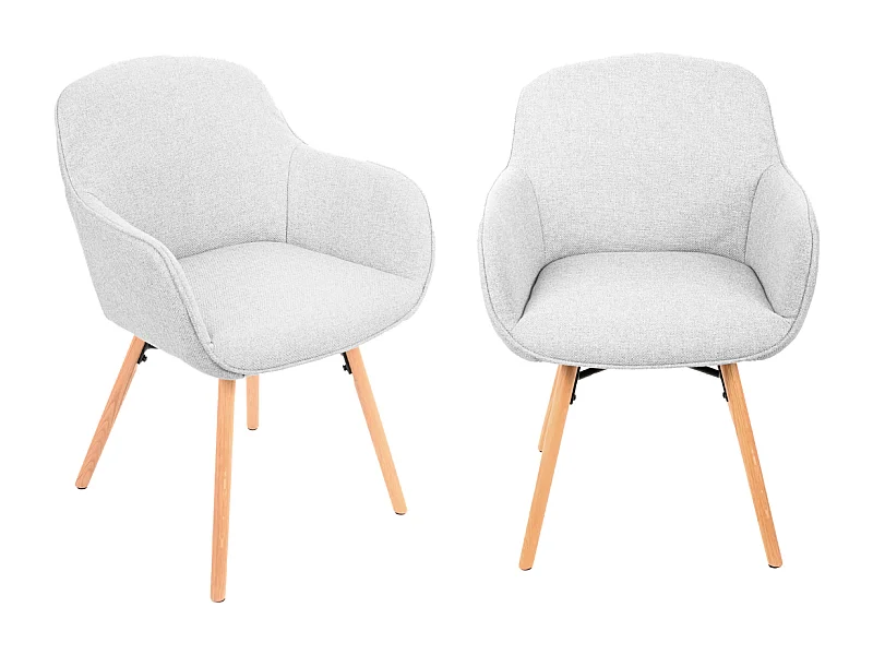 Lote de 2 sillas de comedor grises L56 cm - ESQUIVE