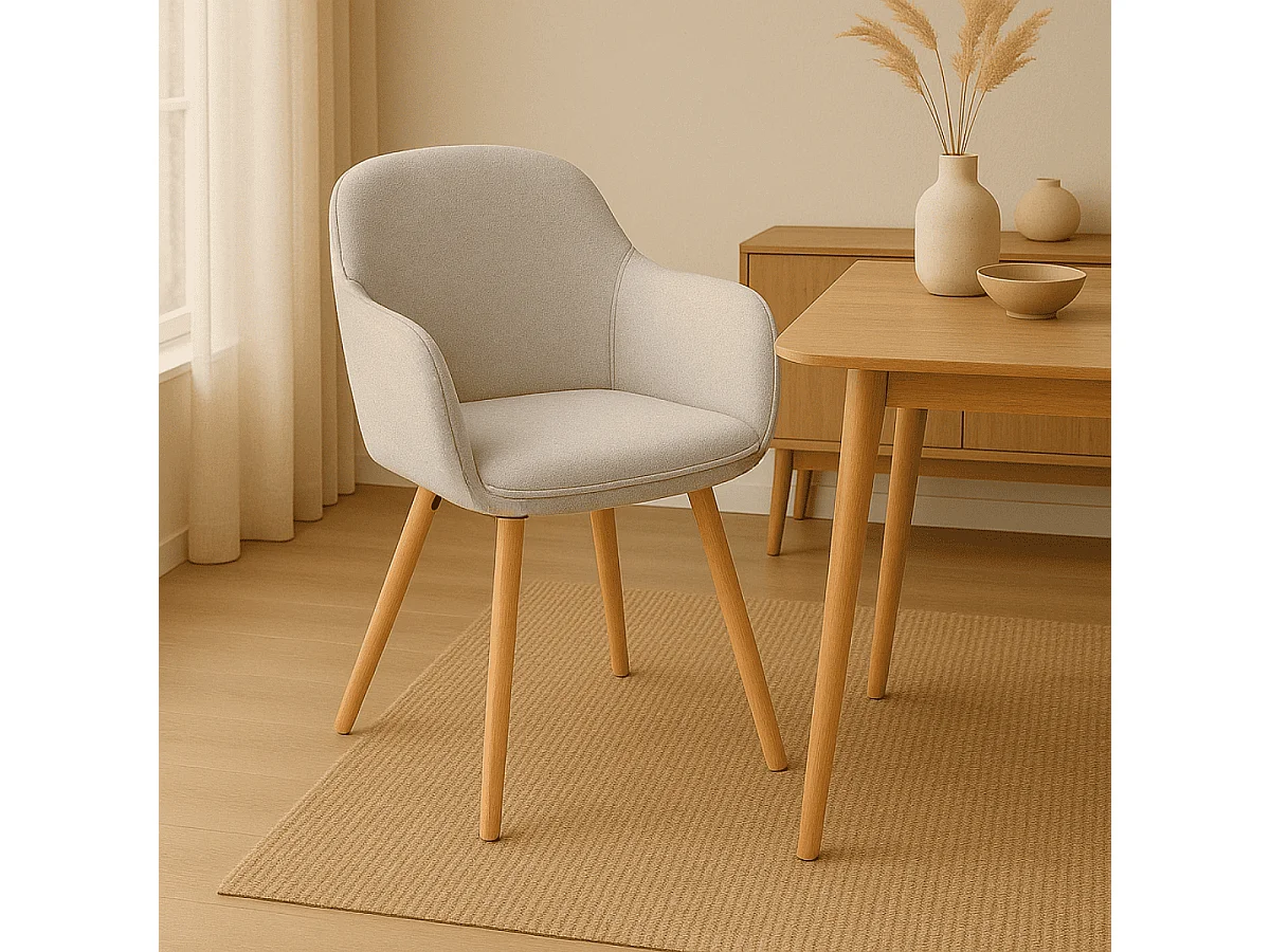 Lot de 2 chaises de séjour grise L56 cm - ESQUIVE