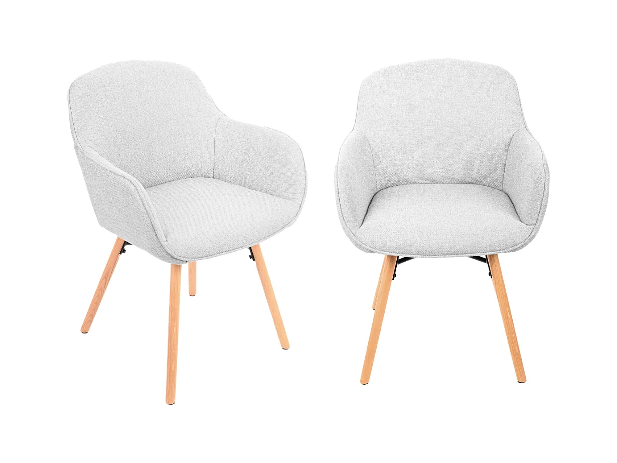 Lot de 2 chaises de séjour grise L56 cm - ESQUIVE