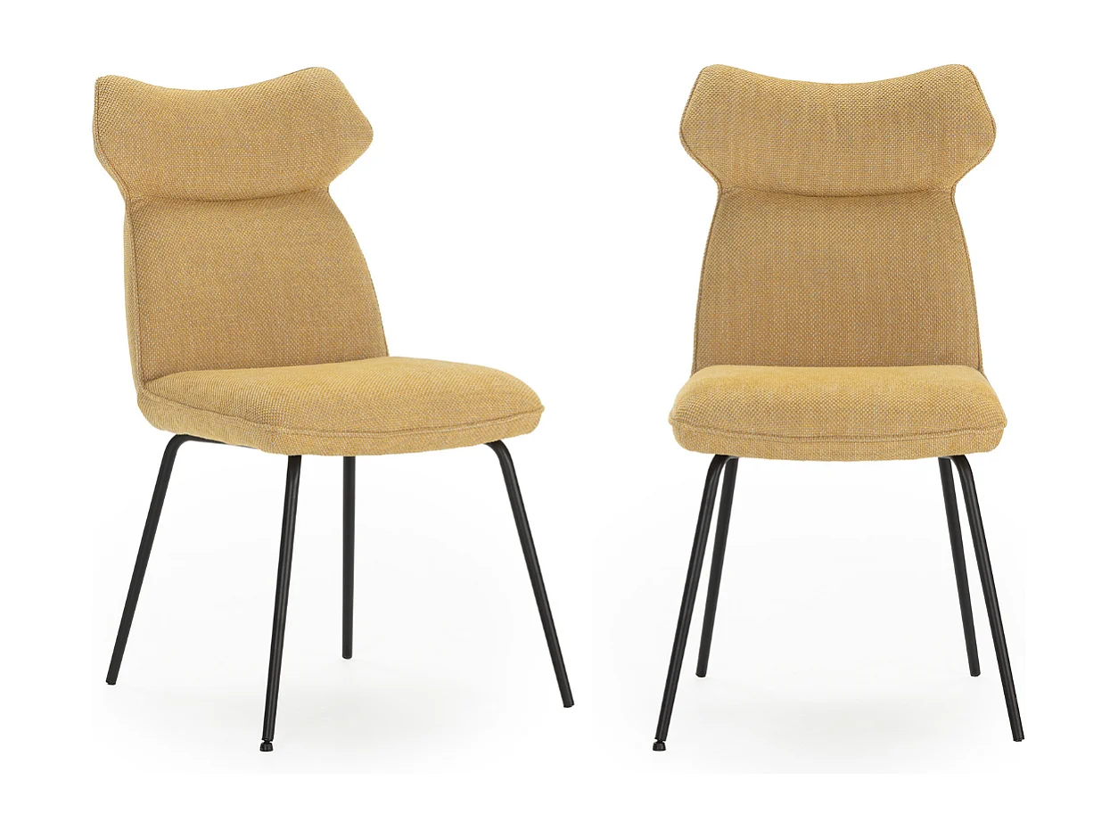 Set aus 2 Stühlen aus Stoff mit schwarzen Metallbeinen L47 cm - DARA