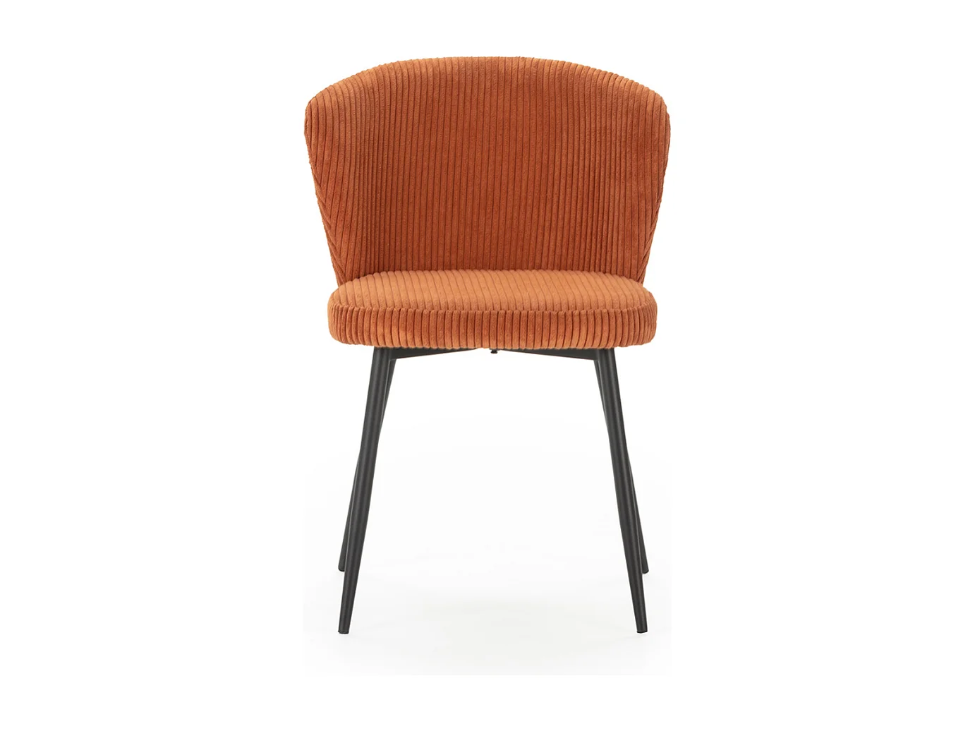 Set aus 4 Stühlen aus Cord-Samt mit schwarzen Metallbeinen L47 cm - MEGAN