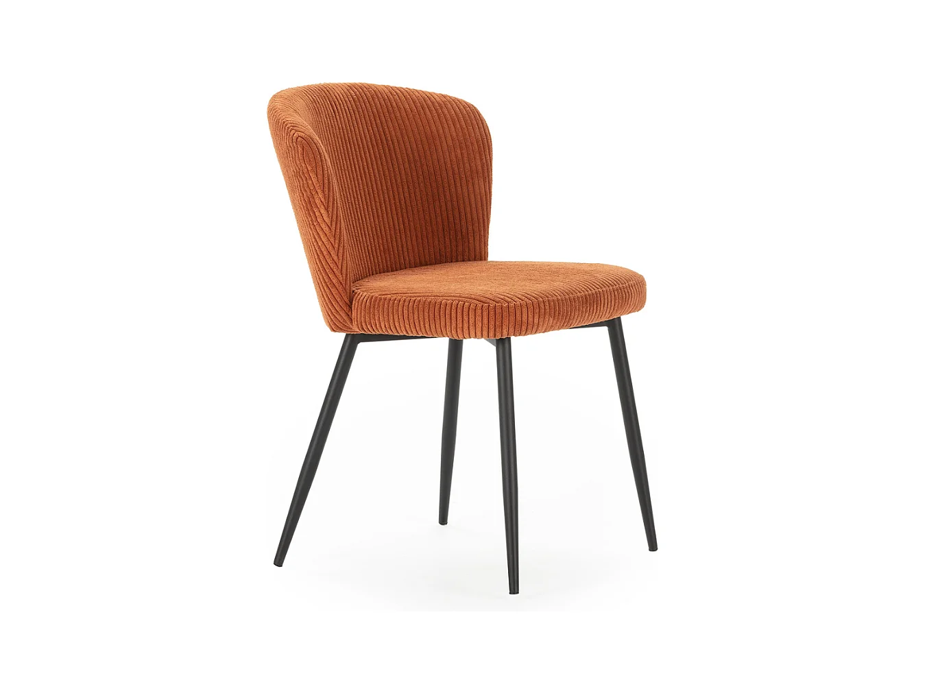 Lot de 4 chaises en velours côtelé avec pieds en métal noir L47 cm - MEGAN