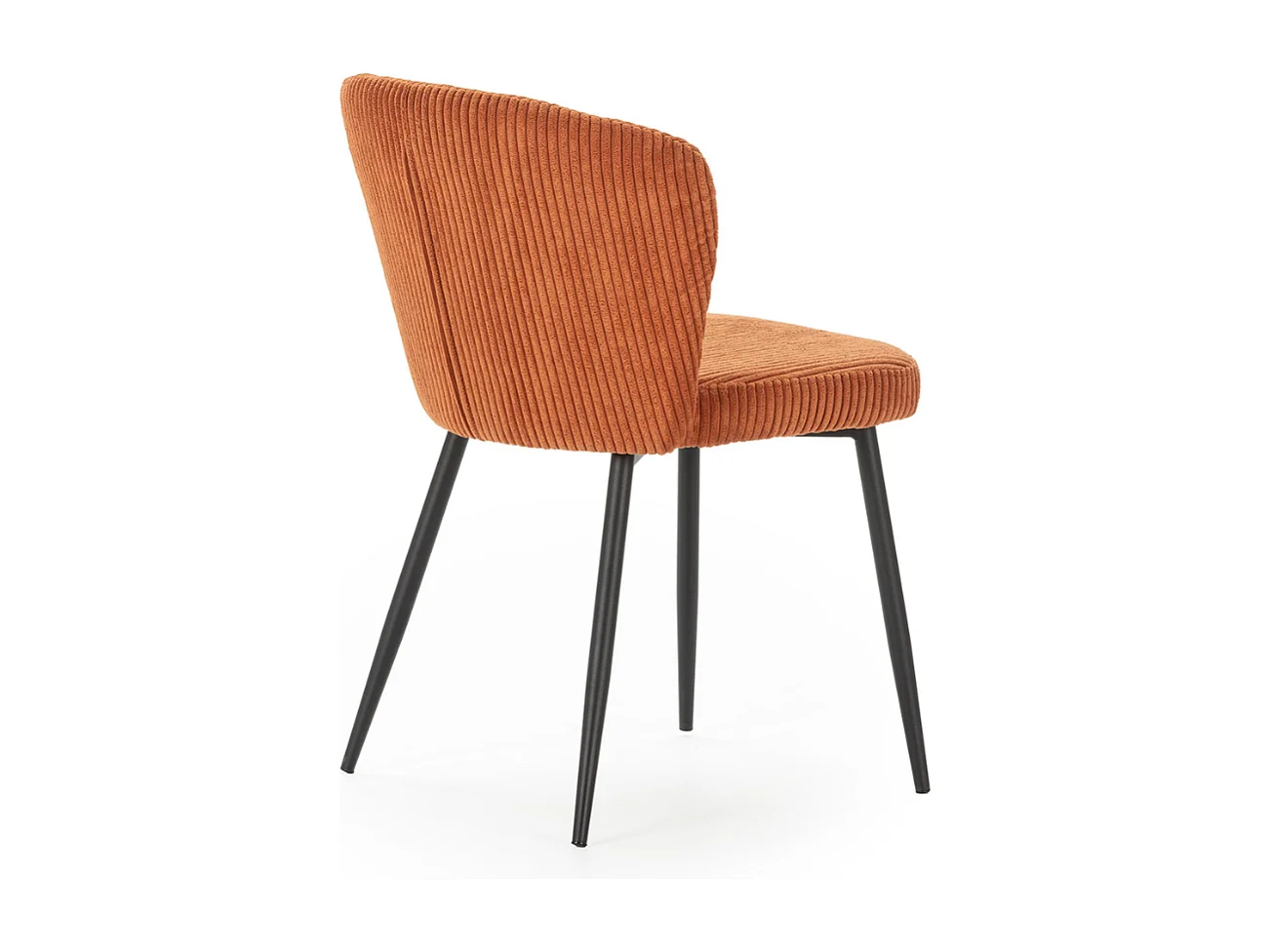 Lot de 4 chaises en velours côtelé avec pieds en métal noir L47 cm - MEGAN