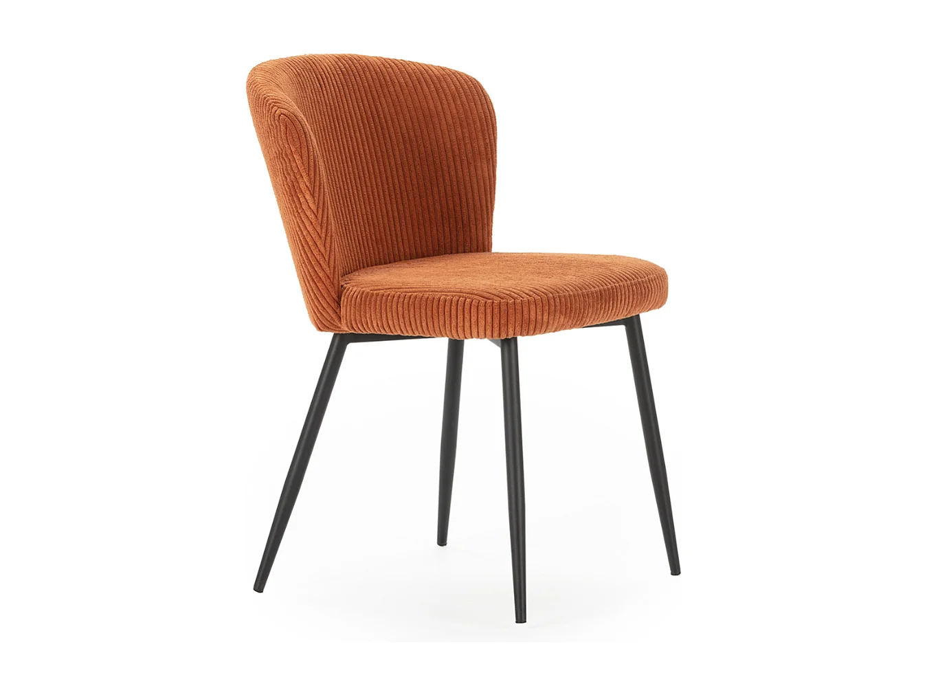 Conjunto de 4 cadeiras de veludo e pernas de metal 47x58 cm altura 78 cm