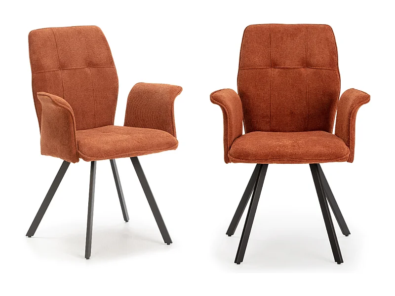 Set aus 2 Sesseln aus Stoff mit schwarzen Metallbeinen L62 cm - MERY