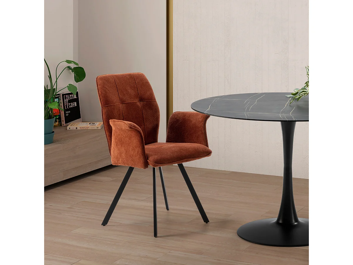 Set aus 2 Sesseln aus Stoff mit schwarzen Metallbeinen L62 cm - MERY