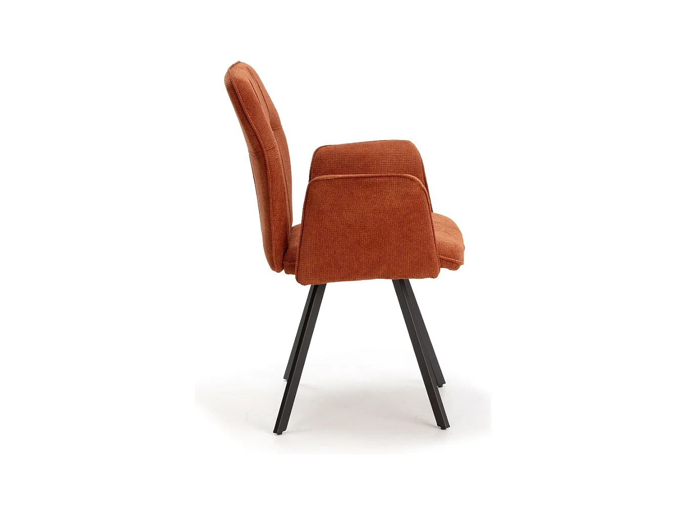 Lot de 2 fauteuils en tissu avec pieds en métal noir L62 cm - MERY