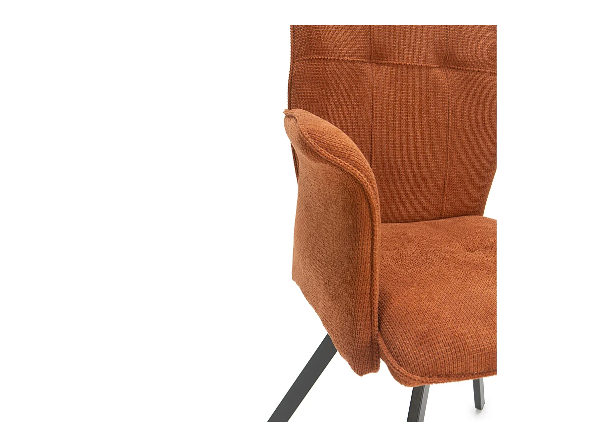 Lot de 2 fauteuils en tissu avec pieds en métal noir L62 cm - MERY