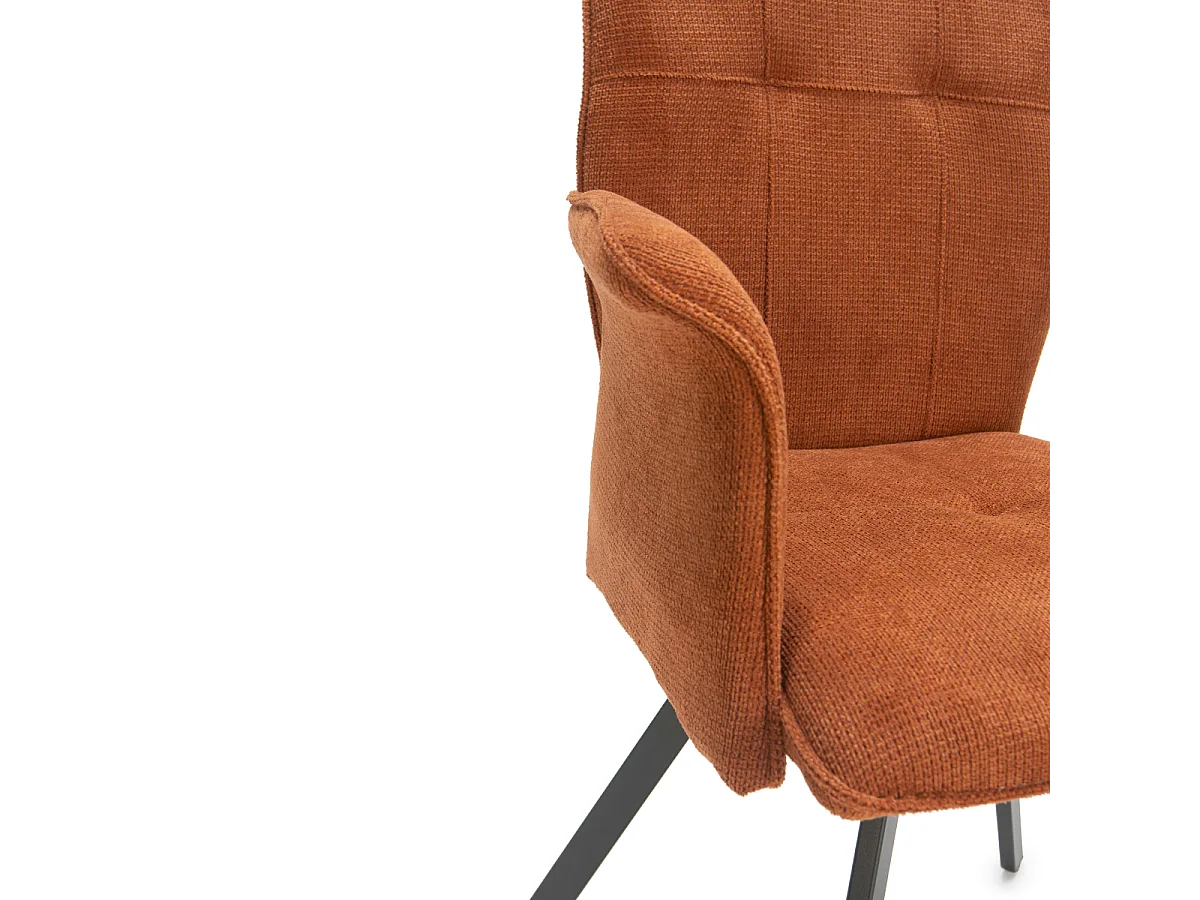 Lot de 2 fauteuils en tissu avec pieds en métal noir L62 cm - MERY