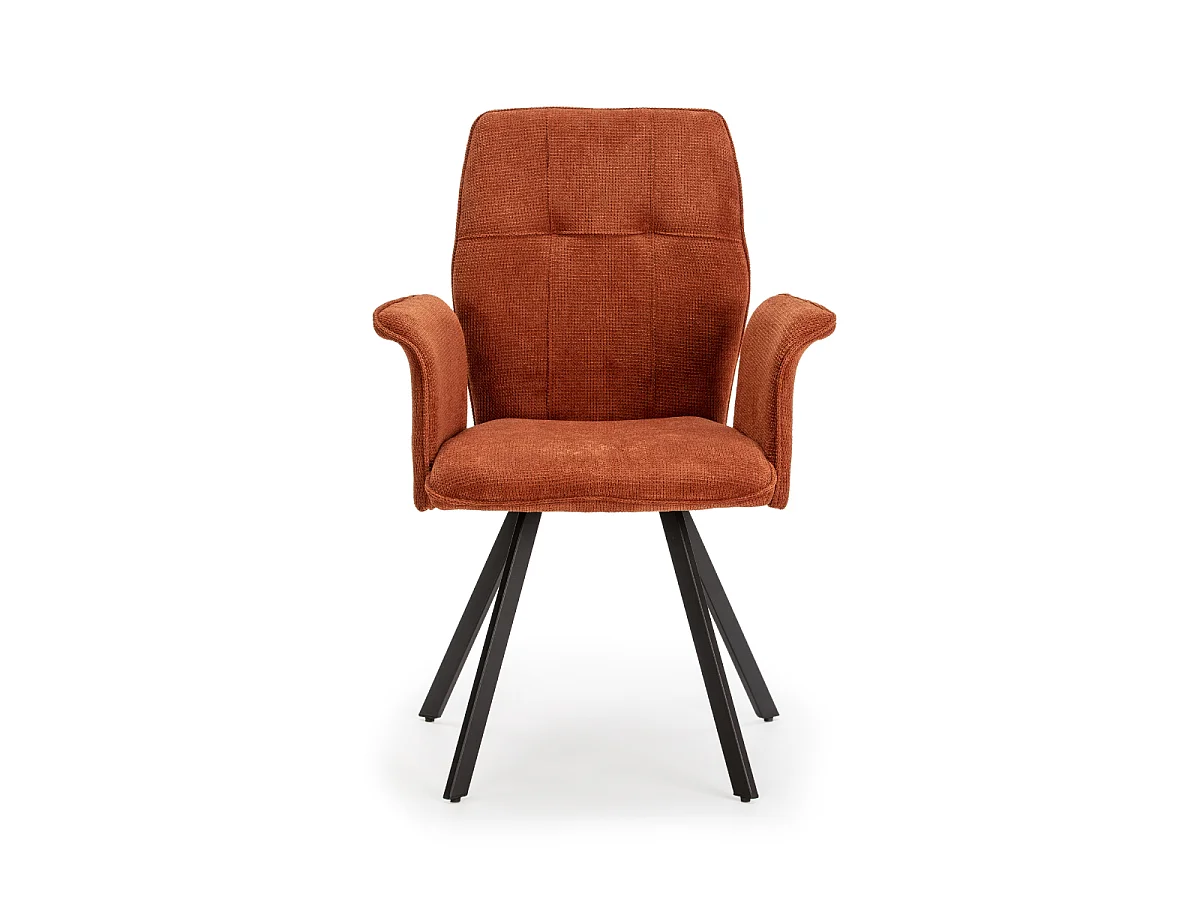 Lot de 2 fauteuils en tissu avec pieds en métal noir L62 cm - MERY