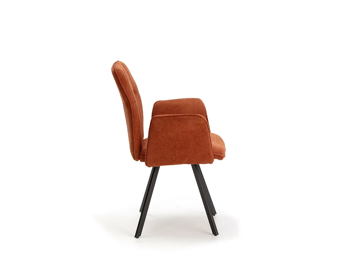 Lot de 2 fauteuils en tissu avec pieds en métal noir L62 cm - MERY