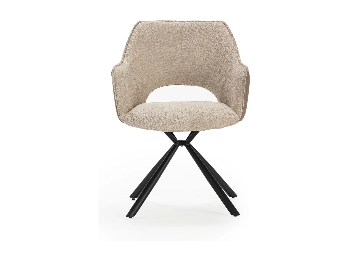 Set van 2 fauteuils in stof met zwarte metalen poten L62 cm - MARIEL