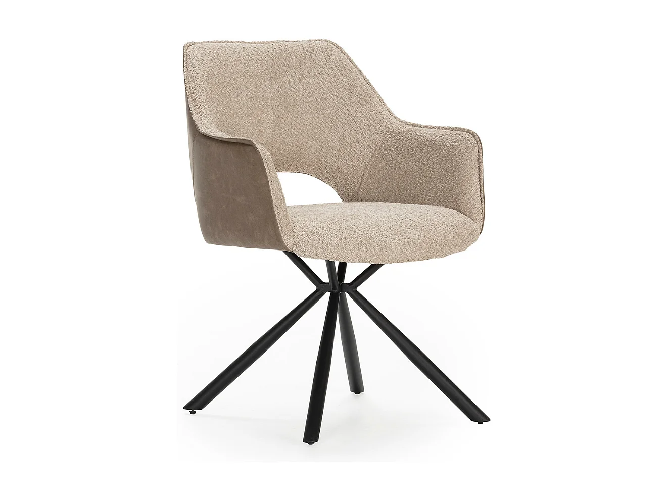 Set van 2 fauteuils in stof met zwarte metalen poten L62 cm - MARIEL