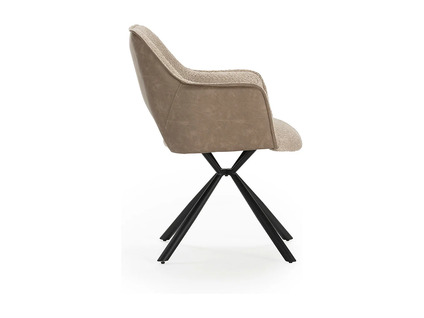 Set van 2 fauteuils in stof met zwarte metalen poten L62 cm - MARIEL