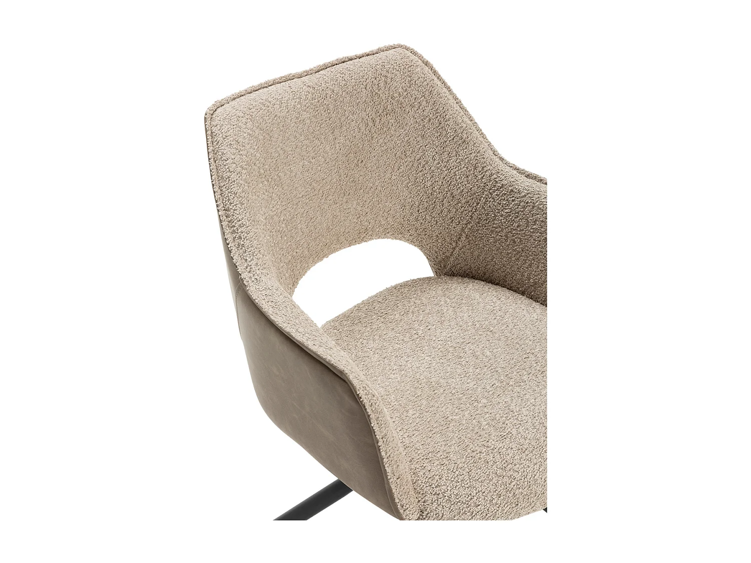 Set van 2 fauteuils in stof met zwarte metalen poten L62 cm - MARIEL