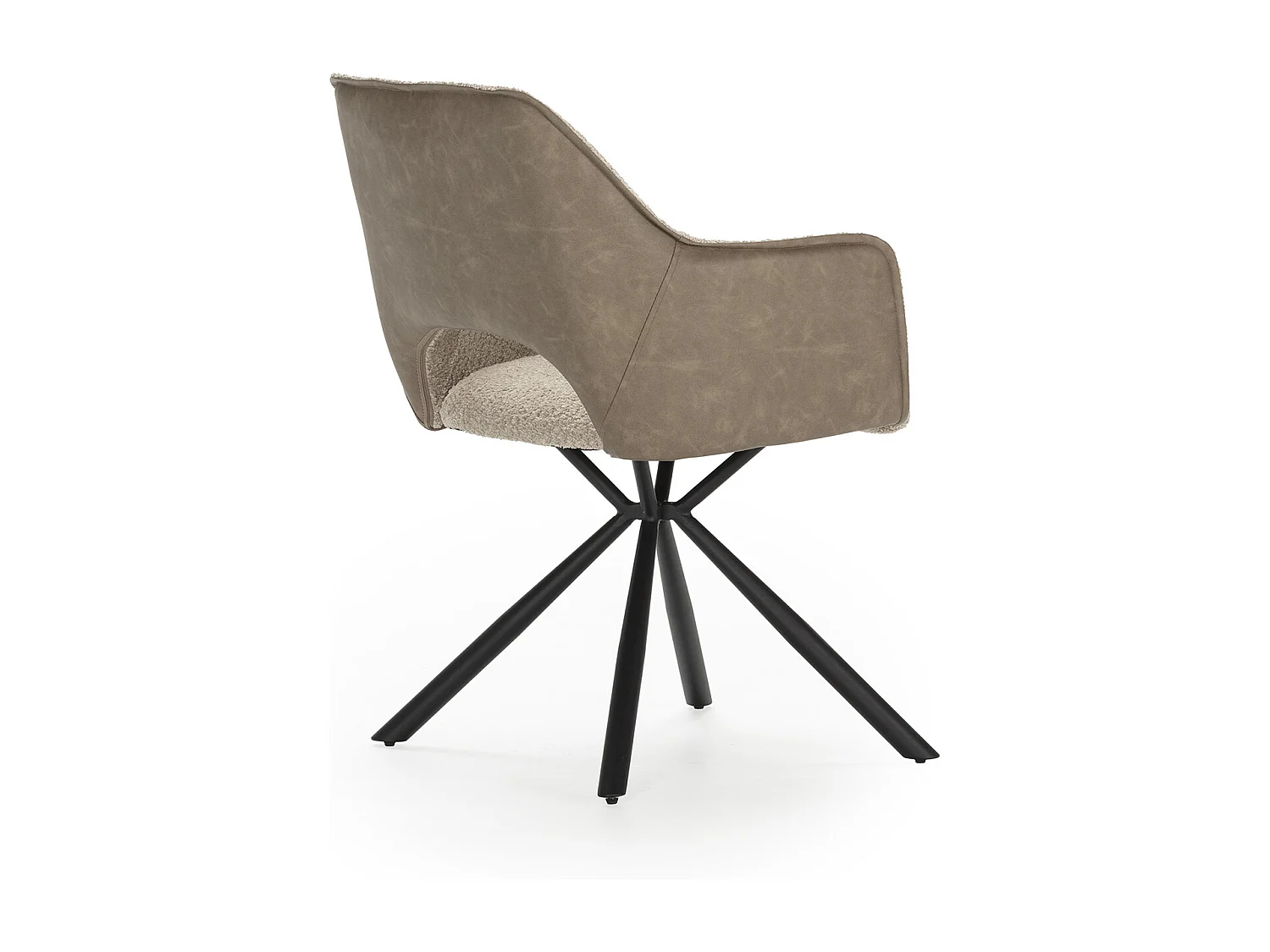 Set van 2 fauteuils in stof met zwarte metalen poten L62 cm - MARIEL