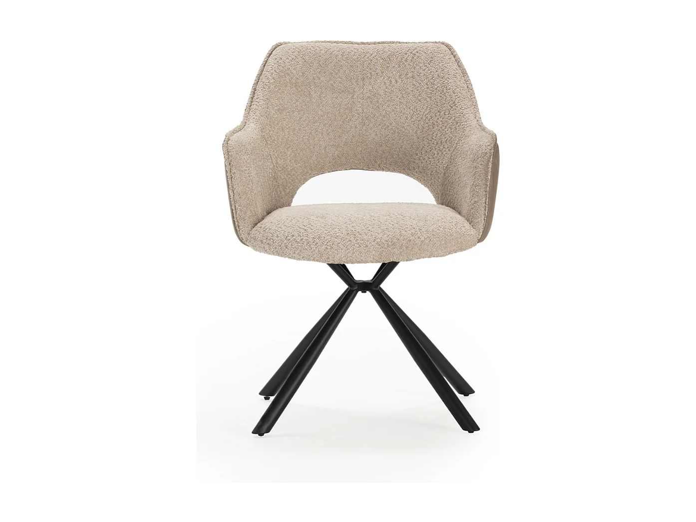 Set van 2 fauteuils in stof met zwarte metalen poten L62 cm - MARIEL