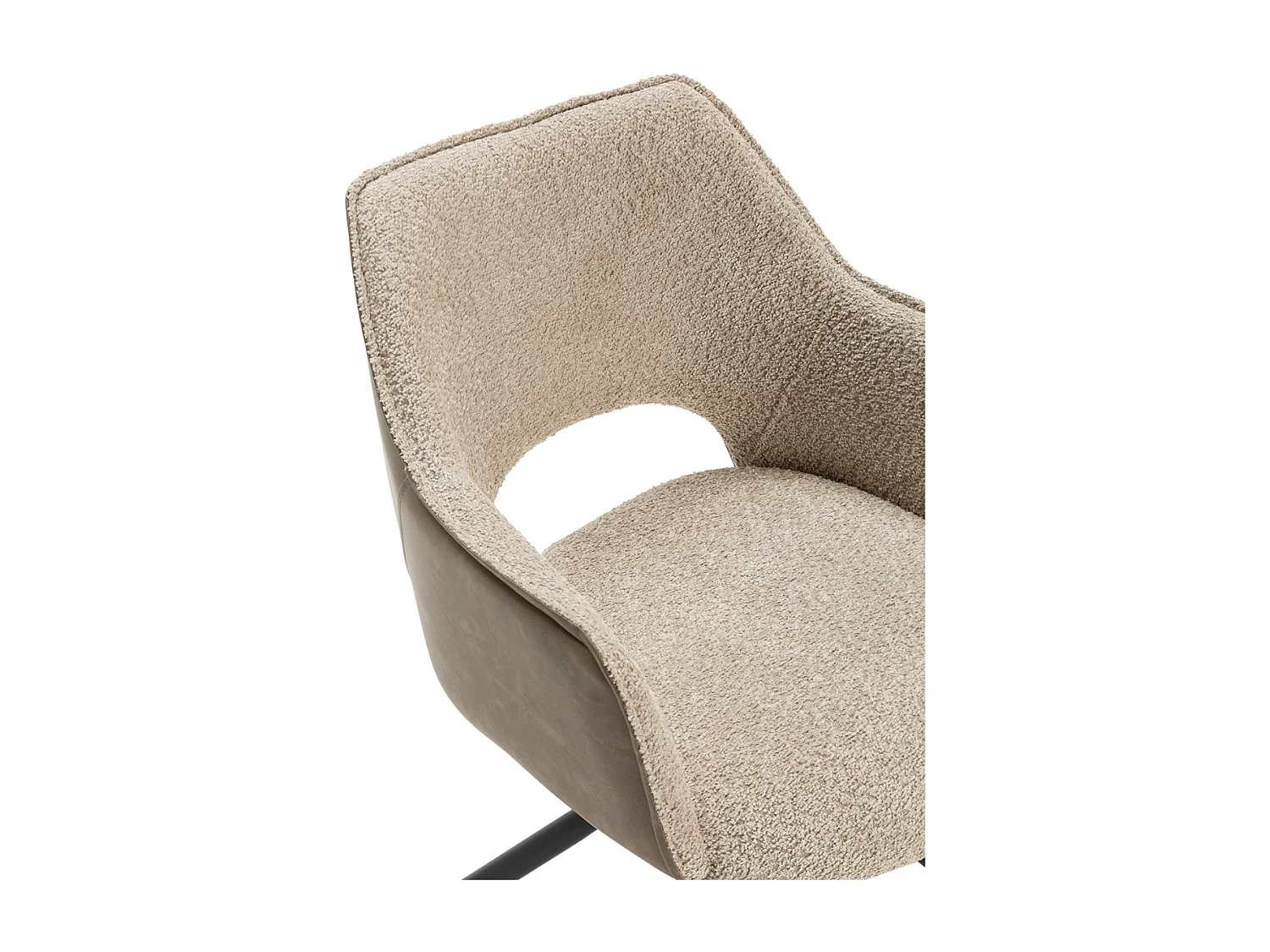 Set van 2 fauteuils in stof met zwarte metalen poten L62 cm - MARIEL