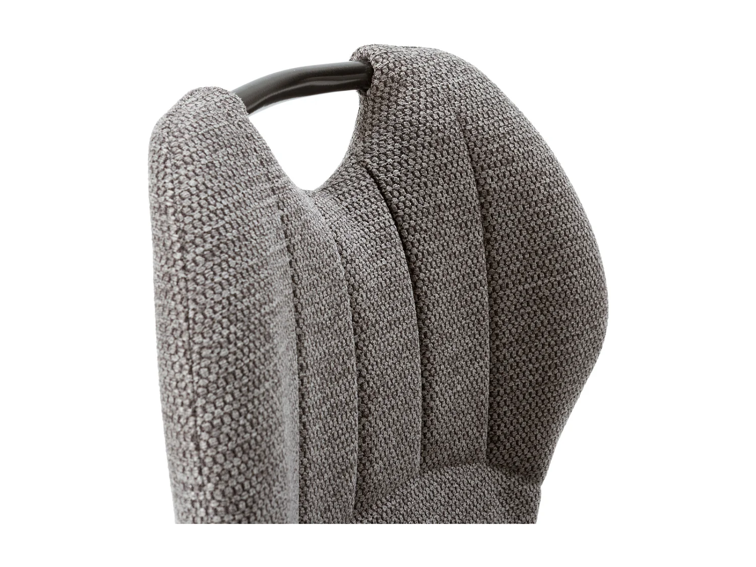 Set van 4 stoelen in stof met zwarte metalen poten L48 cm - NOVA