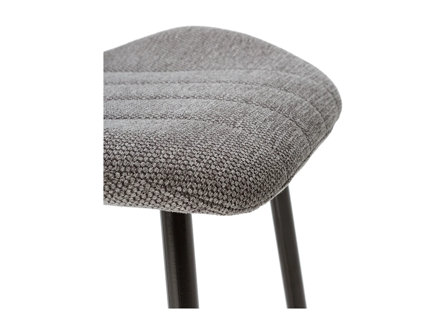 Set van 4 stoelen in stof met zwarte metalen poten L48 cm - NOVA