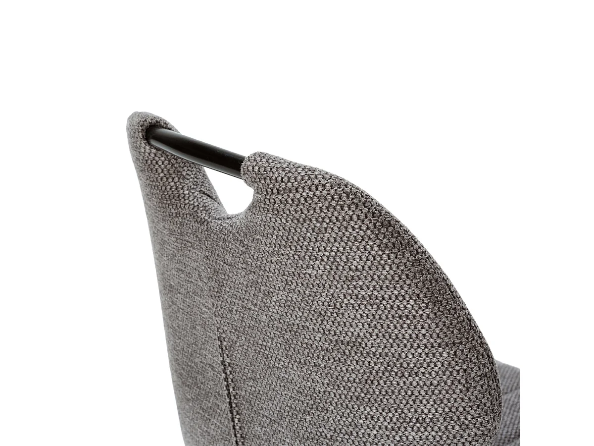 Set van 4 stoelen in stof met zwarte metalen poten L48 cm - NOVA