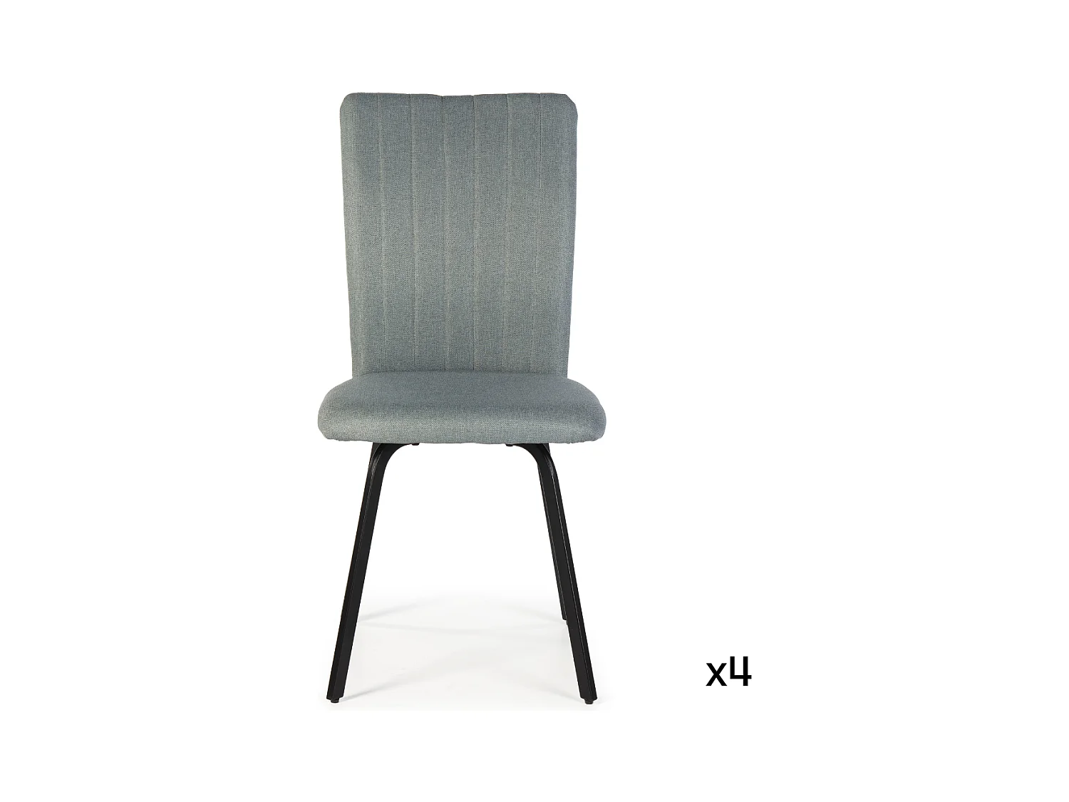 Lot de 4 chaises en tissu avec pieds en métal noir L47,5 cm - PRETTY