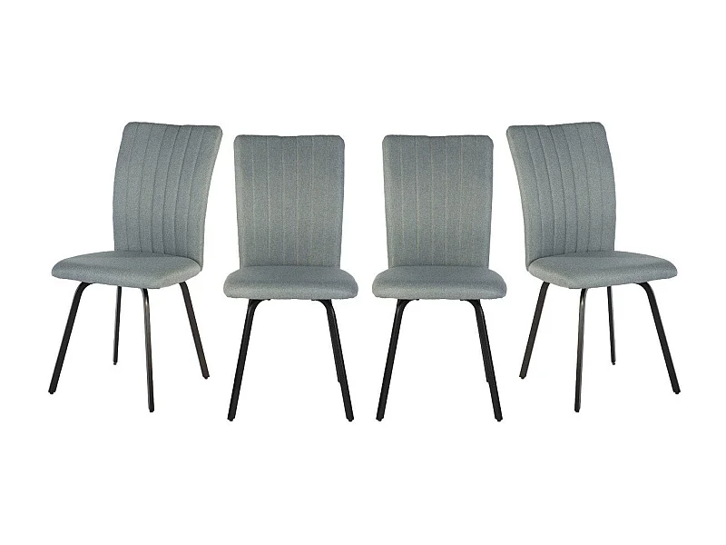 Lot de 4 chaises en tissu avec pieds en métal noir L47,5 cm - PRETTY