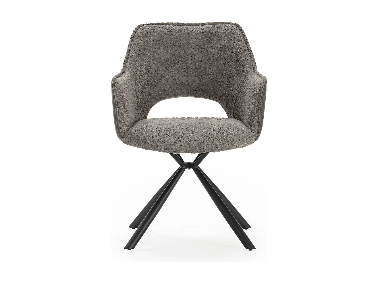 Set van 2 fauteuils in stof met zwarte metalen poten L62 cm - MARIEL