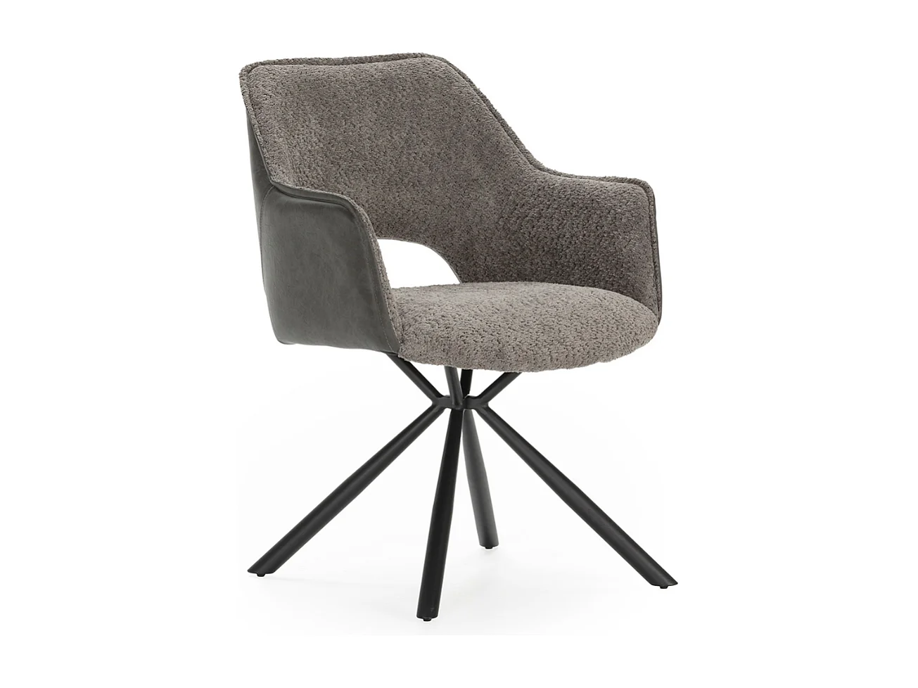 Set van 2 fauteuils in stof met zwarte metalen poten L62 cm - MARIEL