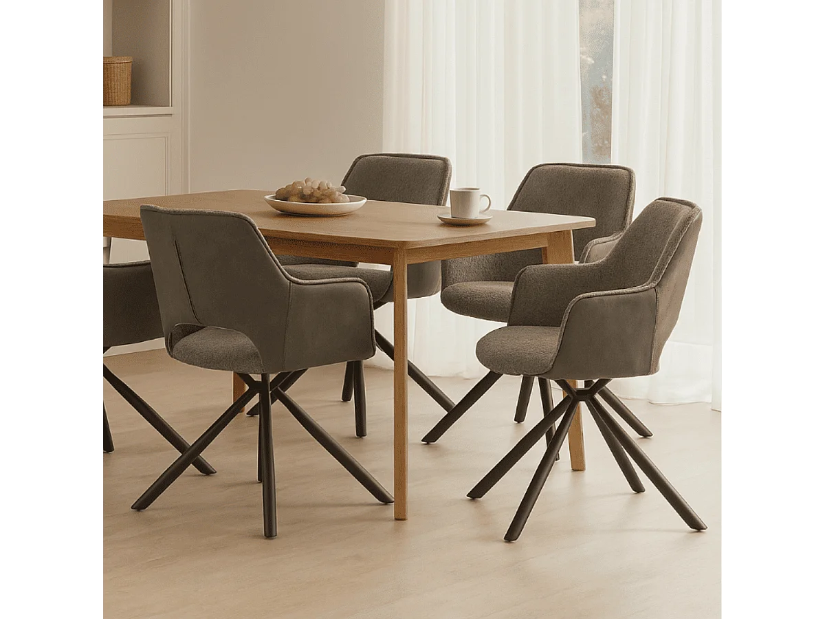 Set aus 2 Sesseln aus Stoff mit schwarzen Metallbeinen L62 cm - MARIEL