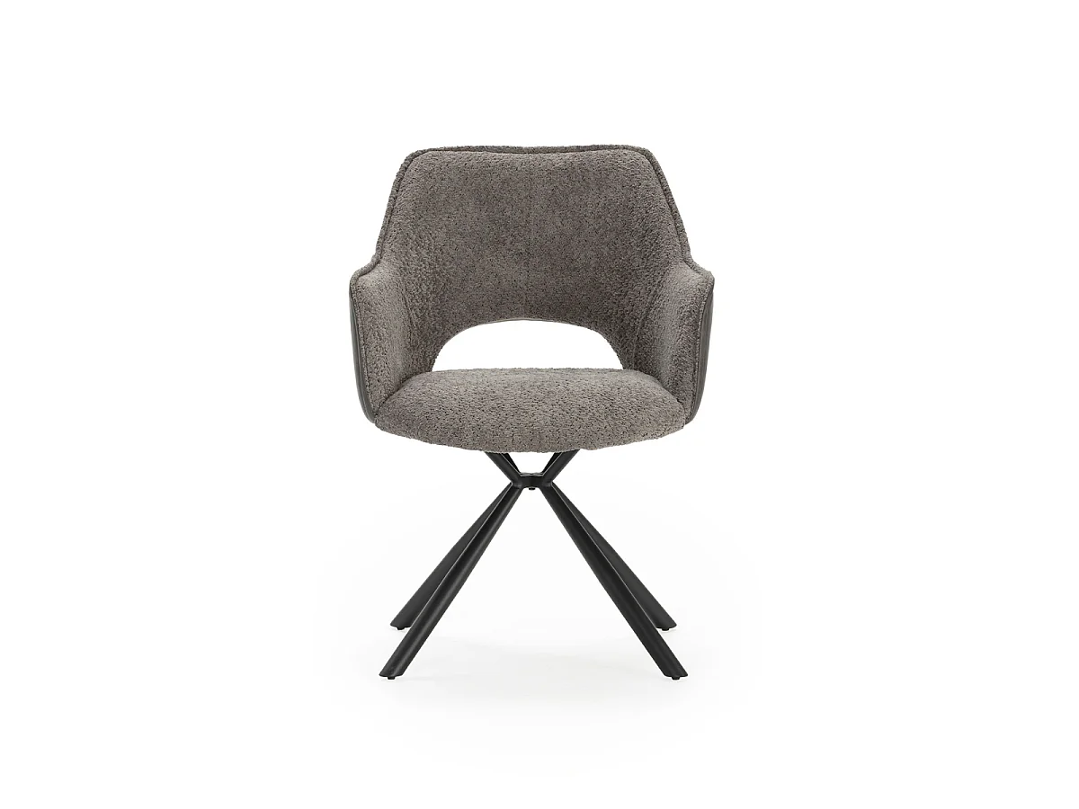 Lot de 2 fauteuils en tissu avec pieds en métal noir L62 cm - MARIEL