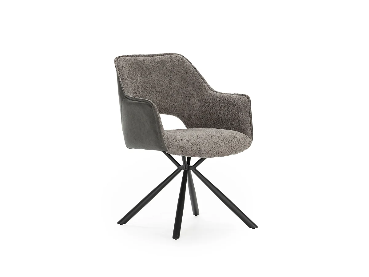 Lot de 2 fauteuils en tissu avec pieds en métal noir L62 cm - MARIEL