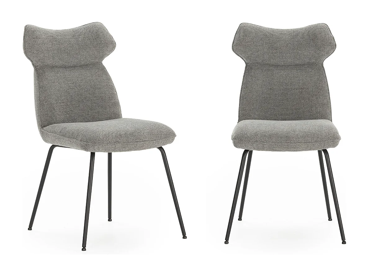 Conjunto de 2 cadeiras de veludo e pernas de metal 51x65 h92 cm