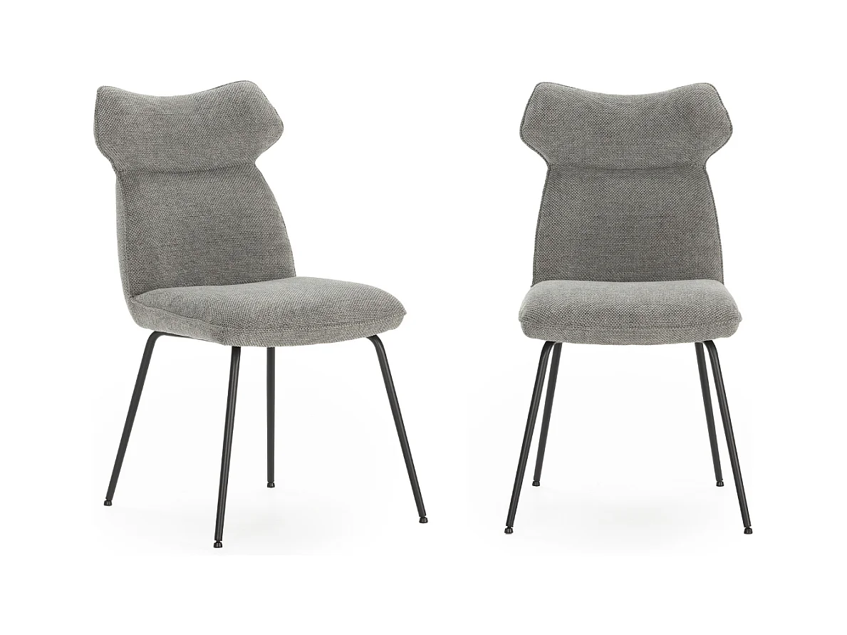 Juego de 2 sillas de terciopelo y patas de metal 51x65 h92 cm