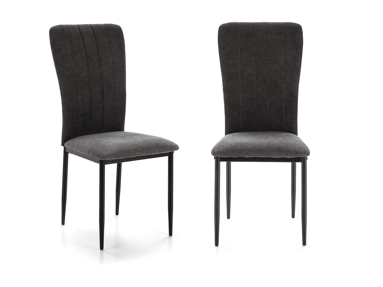 Set di 4 sedie in tessuto con gambe in metallo nero L43 cm - HOLLY