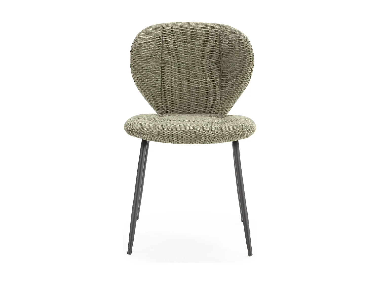 Set van 2 stoelen in stof met zwarte metalen poten L50 cm - LUCY