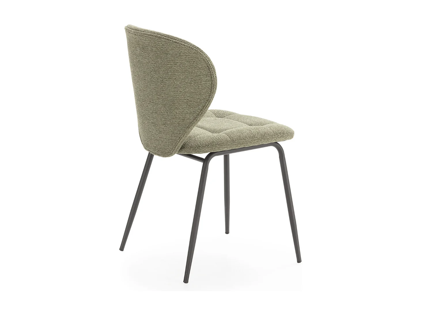 Set van 2 stoelen in stof met zwarte metalen poten L50 cm - LUCY