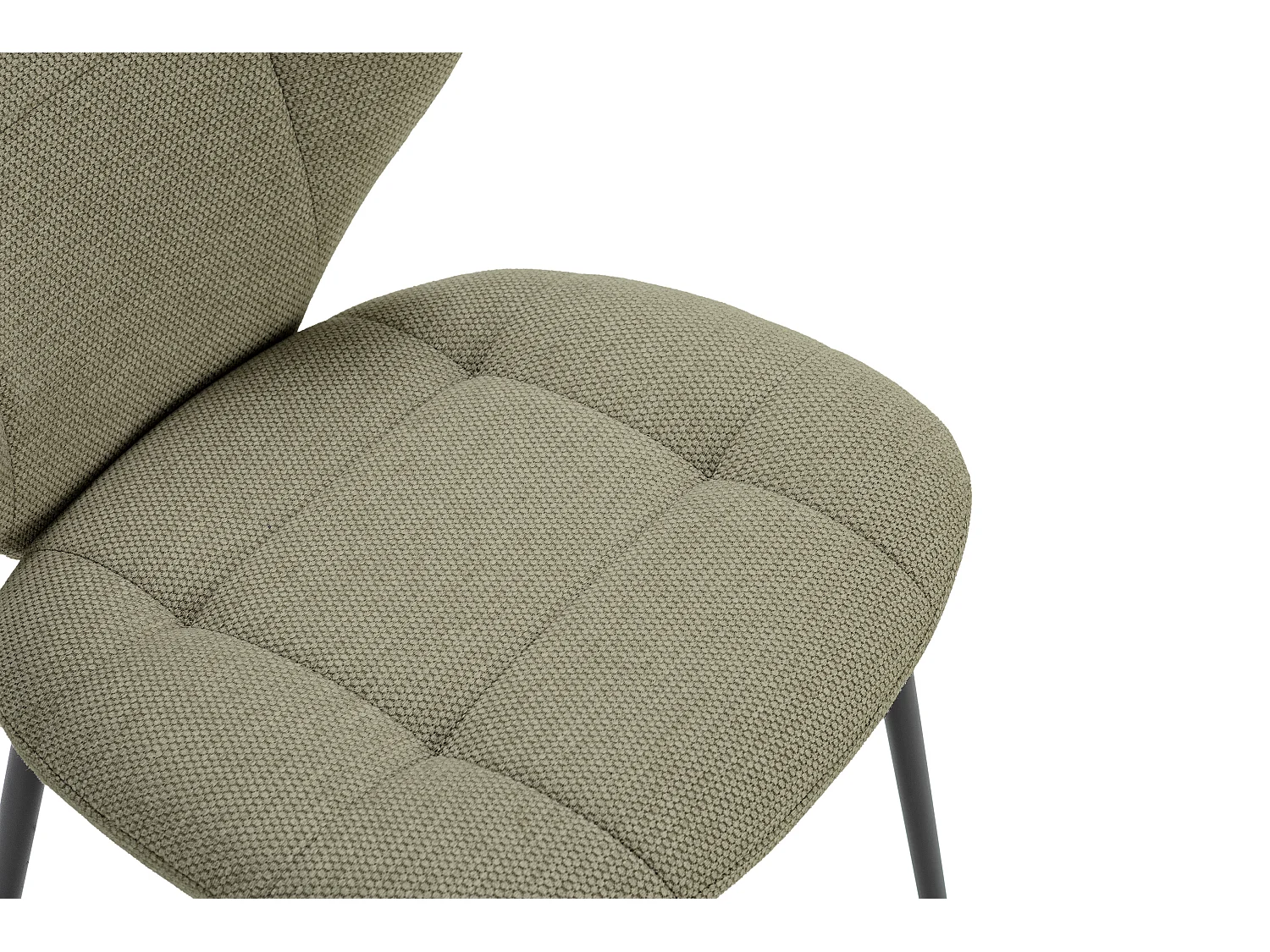 Set van 2 stoelen in stof met zwarte metalen poten L50 cm - LUCY