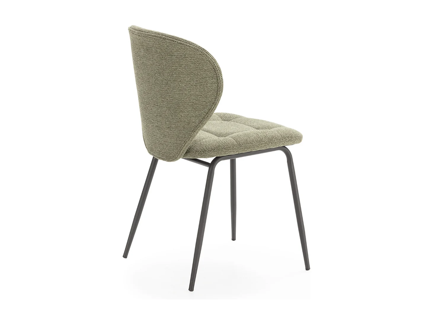 Set di 2 sedie in tessuto con gambe in metallo nero L50 cm - LUCY